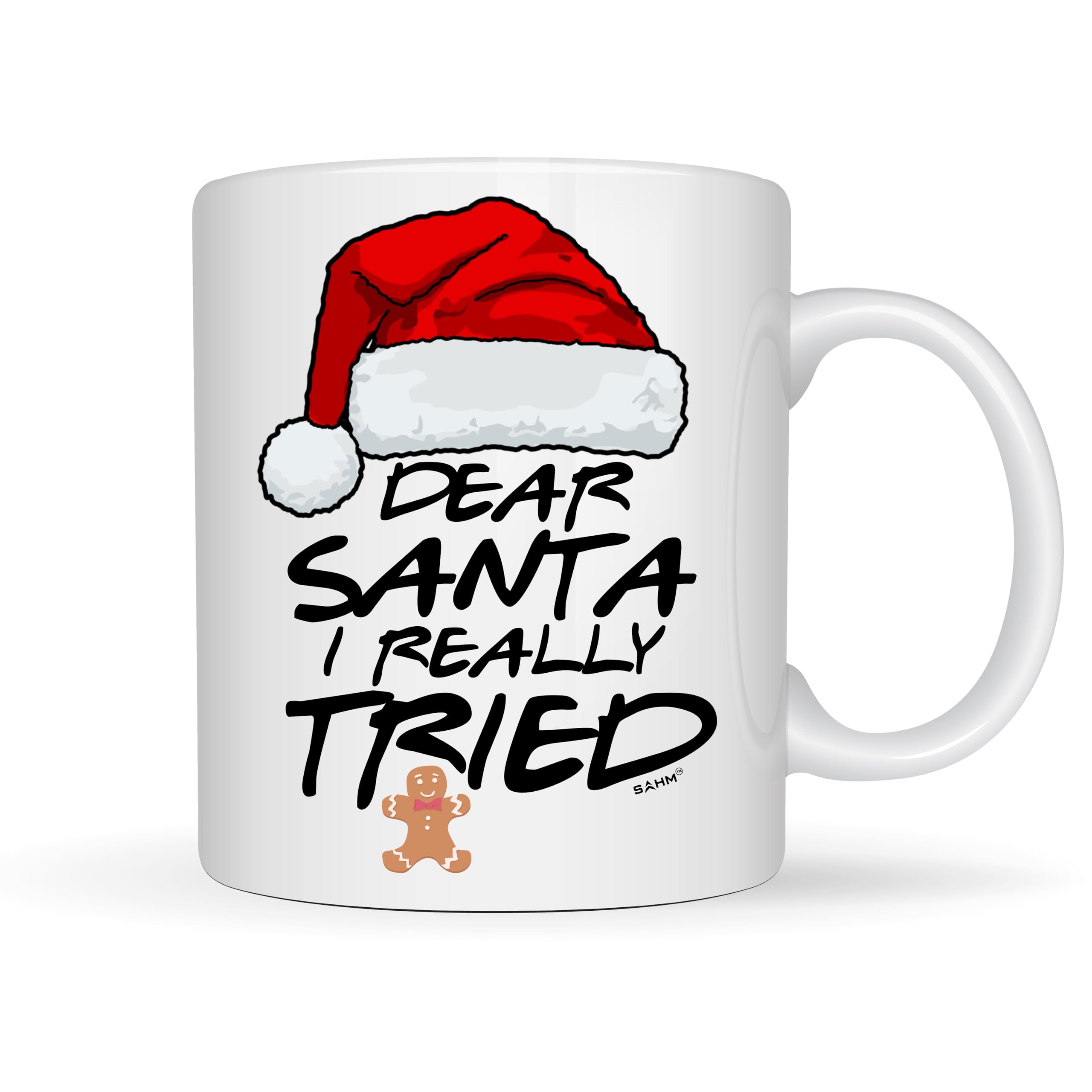 Funny Clause Coffee Mug Great gift for Christmas Funny Design Santa I tried Packed in Luxury Black Giftbox Christmas gift for kids, adults, secret Santa