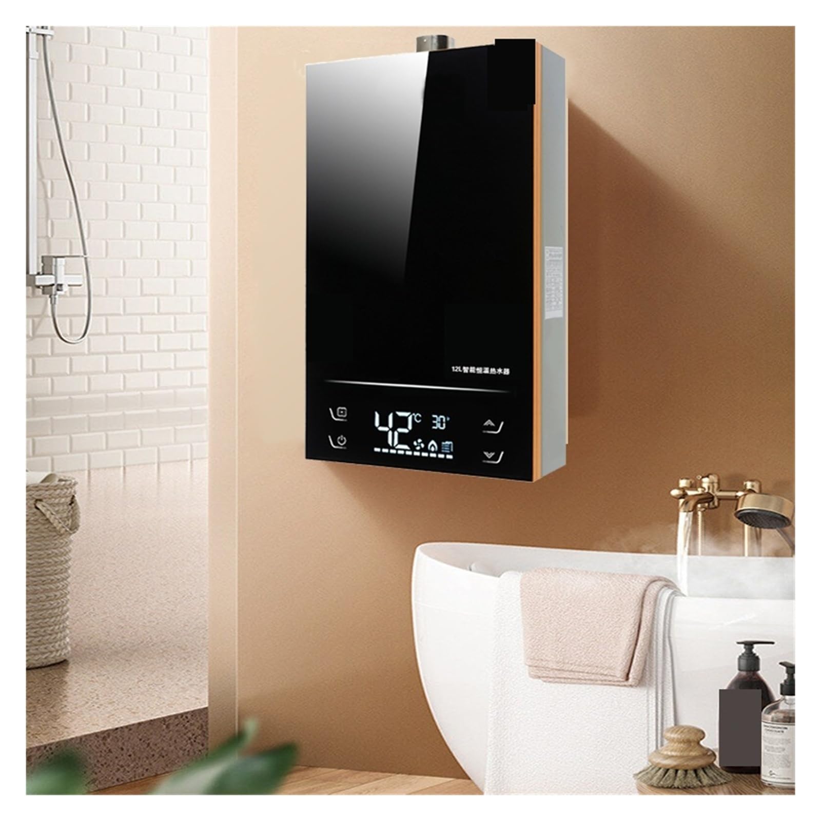 Cyfrowy, bezciśnieniowy podgrzewacz wody z wyświetlaczem LCD o dużej mocy, 16 l, do użytku domowego Łatwy montaż