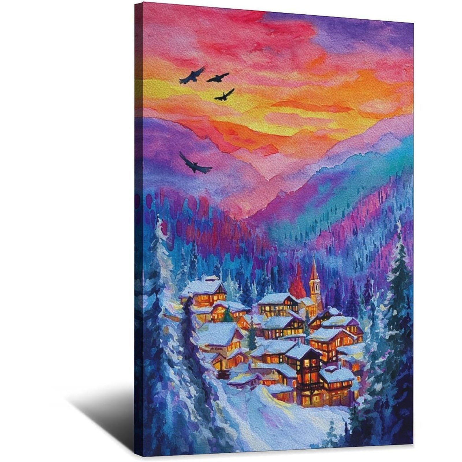 Vail Colorado Ski Posters 20x30inch(50x75cm) Vintage Watercolor Canvas Art
