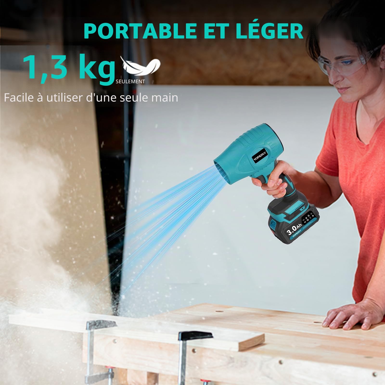 Yofidra Turbo Souffleur à Feuilles sans Fil 160 m/s avec 2 Batteries
