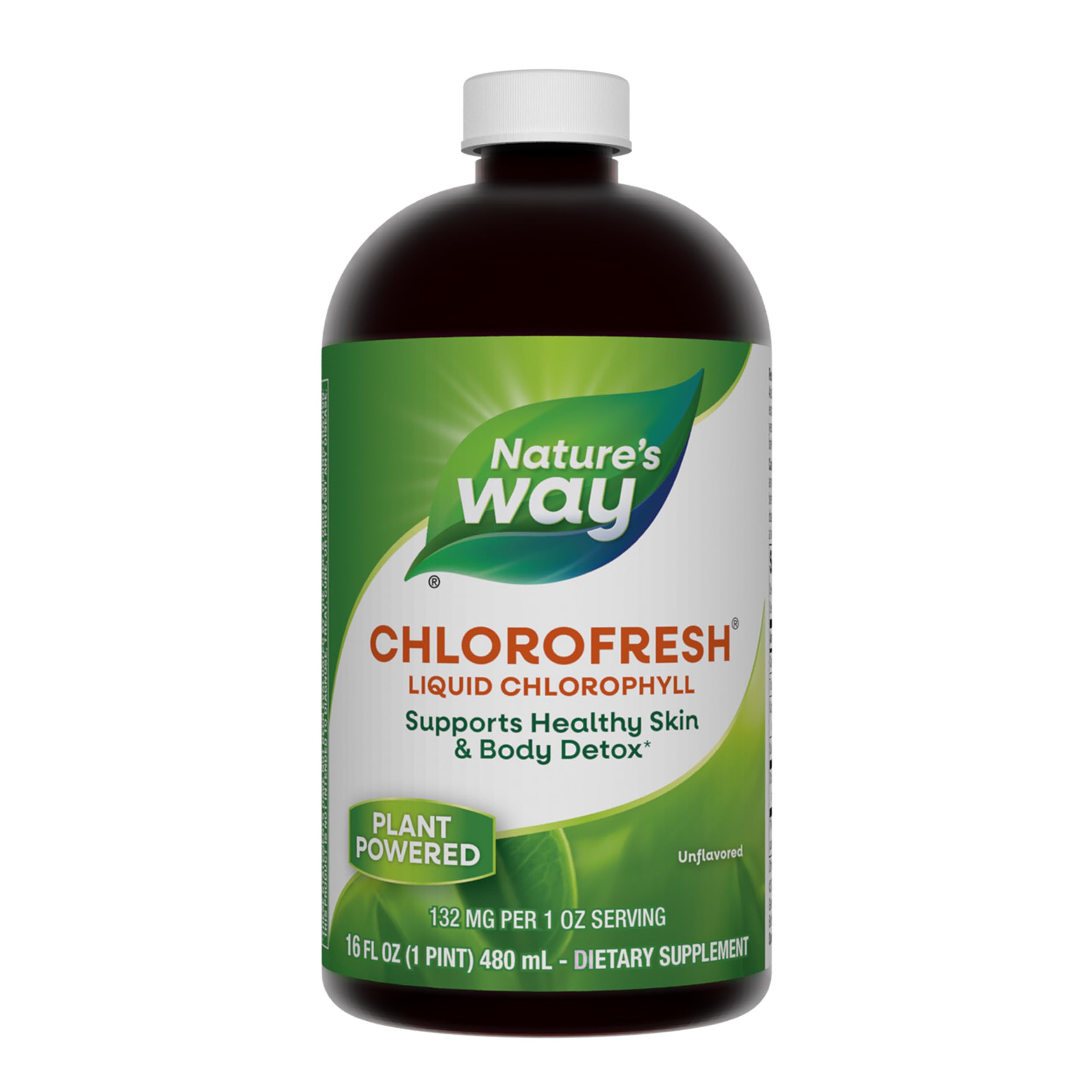 Nature's Way Chlorofresh, Liquid Chlorophyll, Supports Healthy Skin & Body Detox*, Internal Deodorant Supplement*, Supports Liver Detoxification Pathways*, Unflavored, 16 Fl. Oz