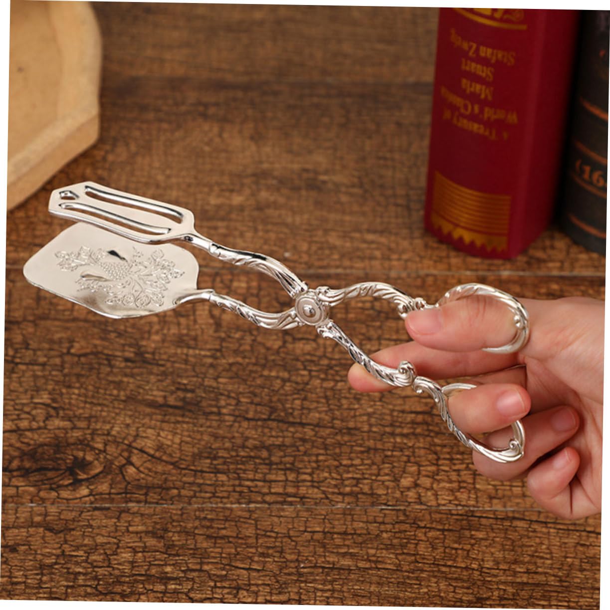 DECHOUS 3 Pz Porta torta europeo utensili da cucina pinze da portata a forma di forbice MORSETTO cibo set cucina gadget cucina pinze metalliche pinza da cucina multifunzione lega Silver