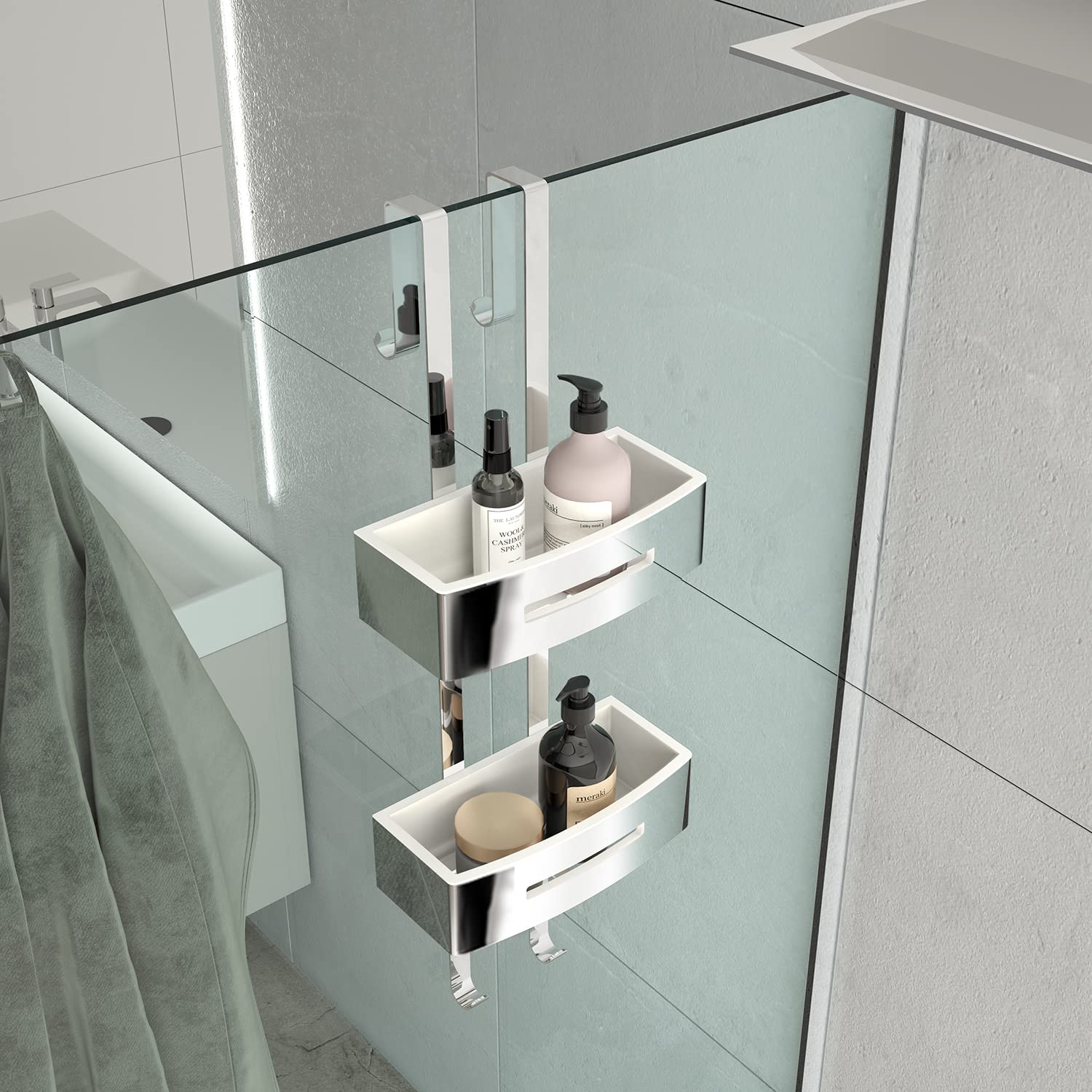 Cabine De Douche Rectangulaire - Portes Coulissantes - Verre Transparent - 100 X 80 Cm - Izi Glass2 - Leda