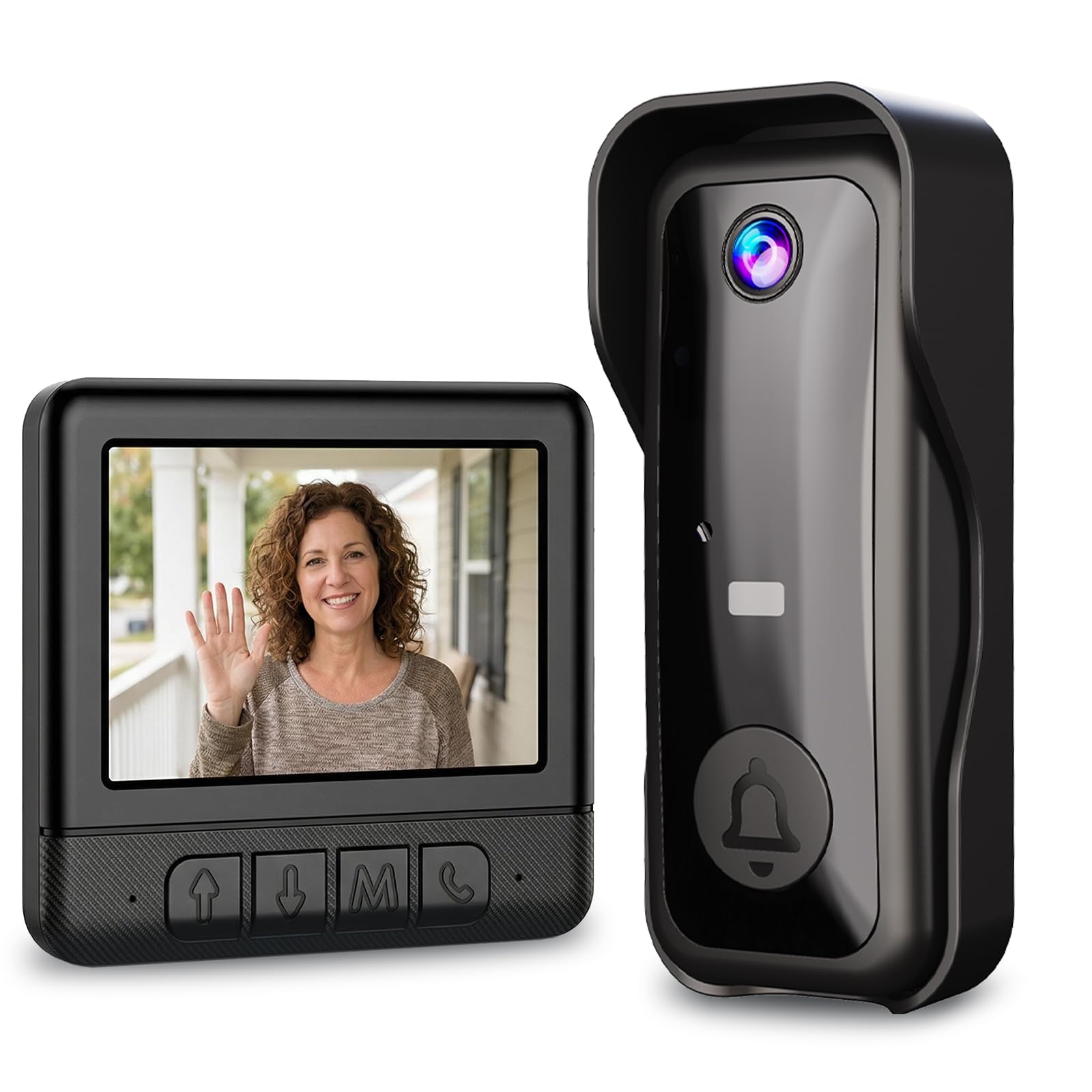 KEPEAK Video Doorbell Wireless – 4.3 Inch Display Doorbell Camera with 300,000 Pixels, 166° Wide Angle, 2.4G Wireless Signal, Two-Way Audio, Infrared Night Vision, IPX4 Waterproof, Motion Detection