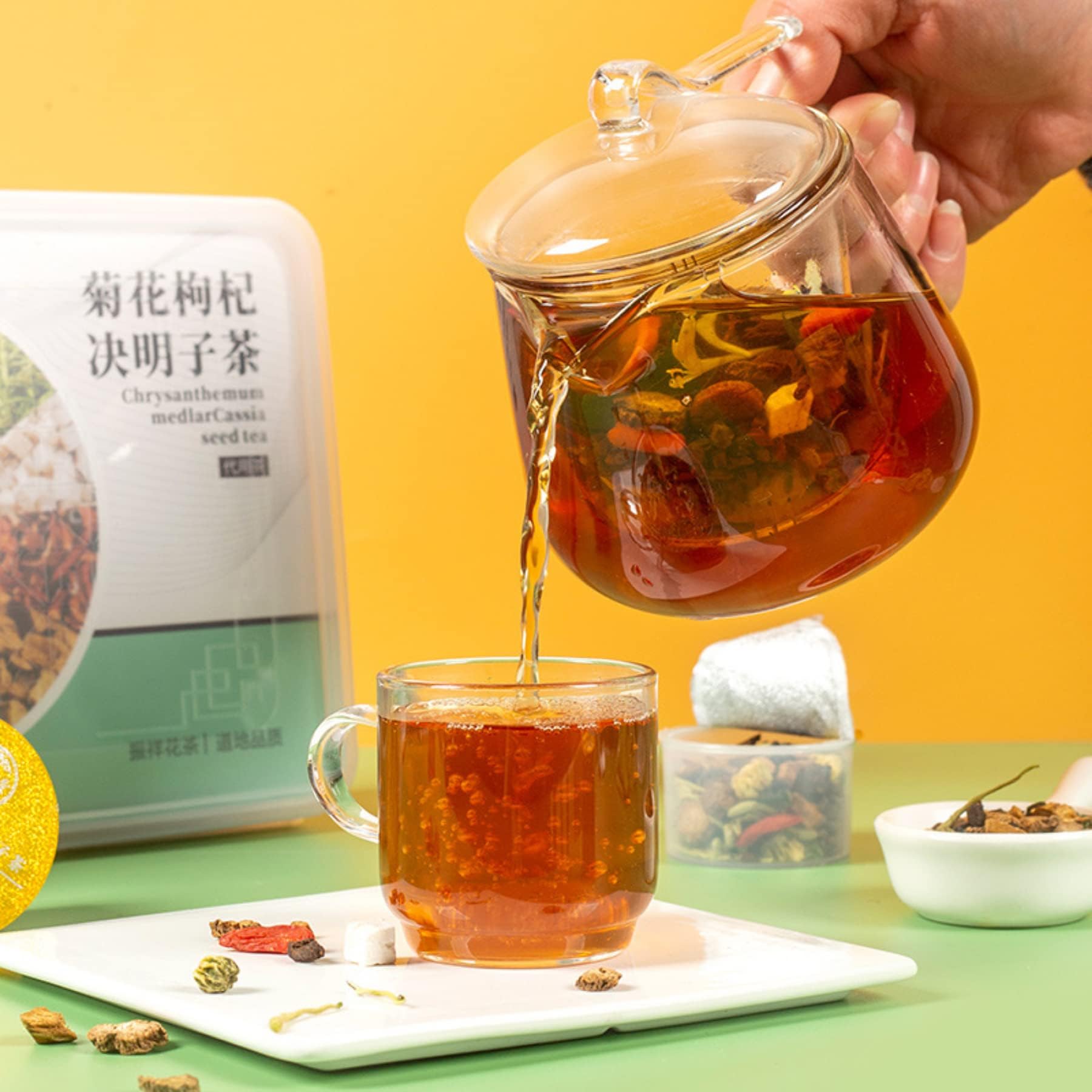 Premium-Zutaten Goji-Beeren, Cassia Etc. Kombination Kräutertee 600g (20g * 30) / 21,16oz Für Einen Gesunden Lebensstil