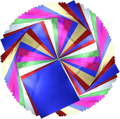 140 hojas de papel plegable de cartulina de color metalizado, hojas de origami para tarjetas de bricolaje, papel de invitación y álbum de recortes,