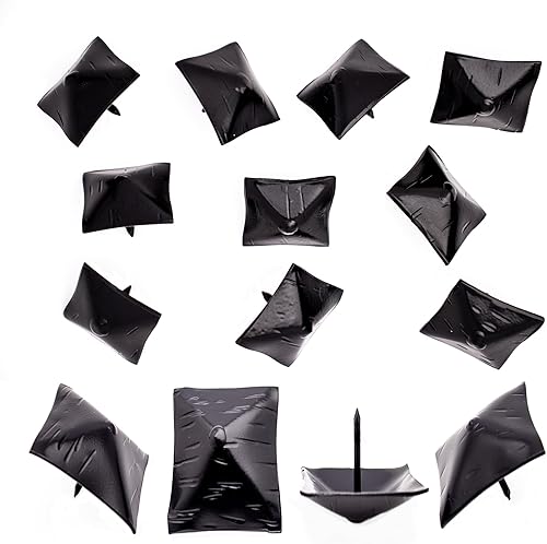 Miniatura 2 de Paquete de 10 clavos cuadrados de 2 pulgadas de clavos decorativos negros para obturador, tachuelas de uñas decorativas para persianas de ventanas