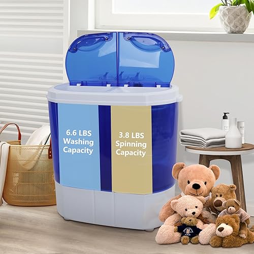 Lavadora portátil de 10.4 libras, con función de drenaje por gravedad, adecuada para su uso en hogares, campistas, campamentos, dormitorios y