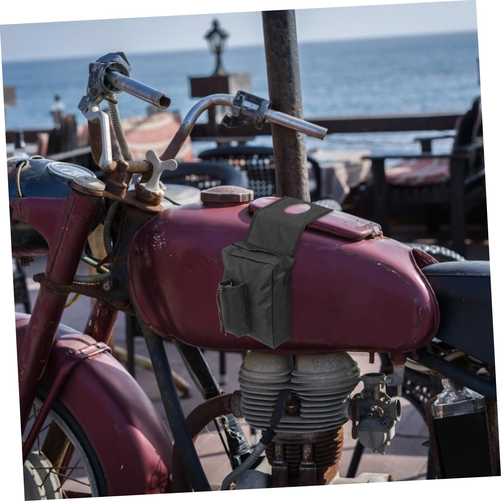BESTonZON Borsa da Sella per Atv Oxford Protezione Dalla Pioggia per Moto da Neve e Serbatoio Olio Nero