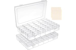 2 Pack 36 Grids Clear Plastic Cajas Para Guardar Cosas
