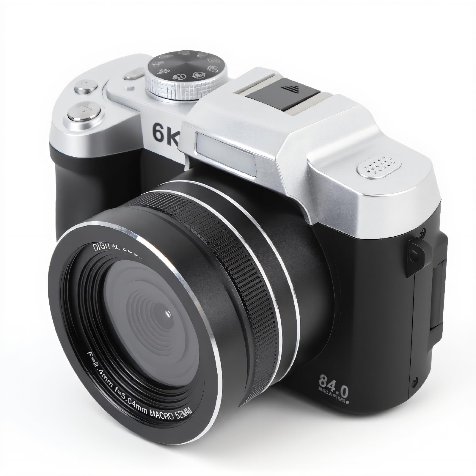 Fotocamera Digitale UHD, Fotocamera WiFi Portatile con Zoom Autofocus 6K 84MP 18X, Flash con Schermo Flip da 3 Pollici a 180°, per Viaggi di Fotografia (BLACK)