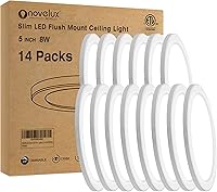 Vista 20 de Lámpara de Techo de Montaje Empotrado de 5.4" Regulable con ETL CERT, 8W 5000K Luces de Techo LED Blancas Ultra Delgadas Redondas para Dormitorio