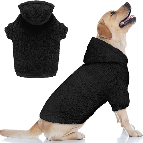 Miniatura 13 de Suéteres mullidos para perros grandes, ropa con capucha para mascotas, abrigos cálidos y suaves para mascotas, suéteres para perros extra grandes