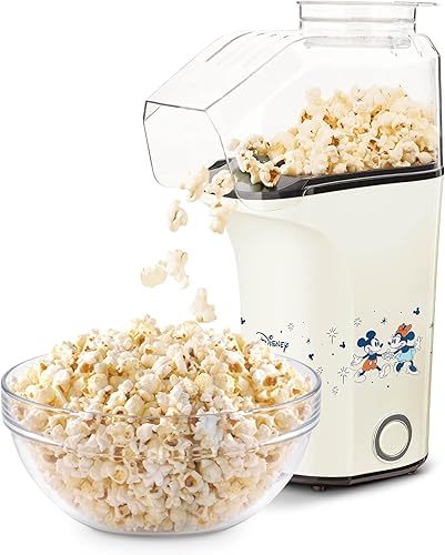 Disney Dash - Máquina para hacer palomitas de maíz frescas, sin aceite, con taza medidora y guía de recetas, perfecta para noches de cine, 16 tazas,