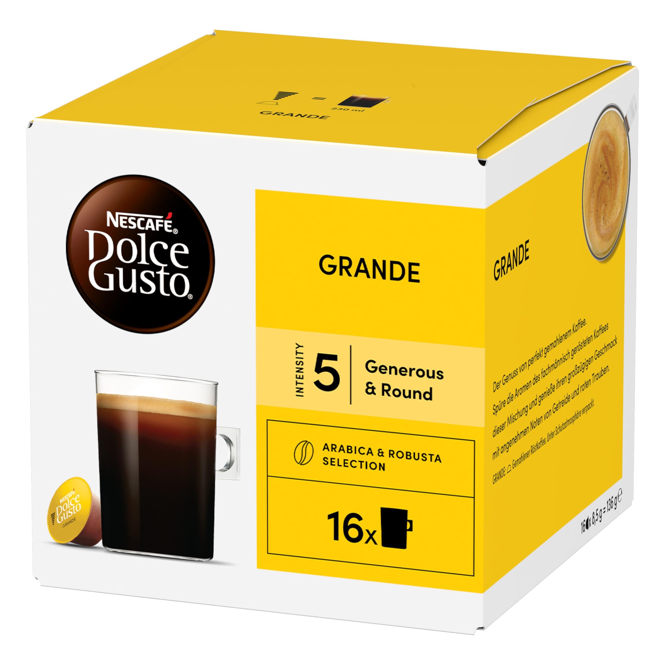 NESCAFÉ DOLCE GUSTO Grande Kaffeekapseln (6 x 16 Kapseln)