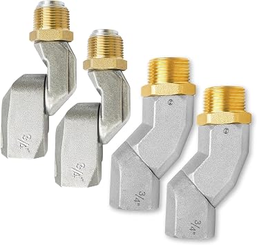 4PCS 3/4 Inch NPT Fuel Hose Swivel 360 Rotating Connector for Fuel Nozzle Multi Plane Fuel Plane Swivel