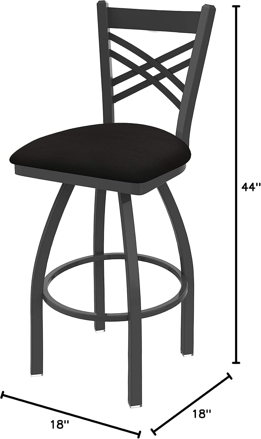 HBS 820 Catalina 30" Swivel Bar Stool with Pewter Finish and Canter Espresso Seat