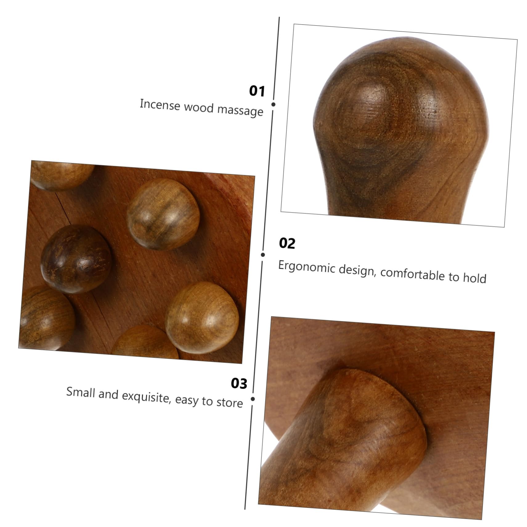 FRCOLOR 4 Stück Tragbares Muskelmassagegerät Aus Holz Multifunktionales Gesundheitserhaltendes Werkzeug Hellbraun Körpermassage