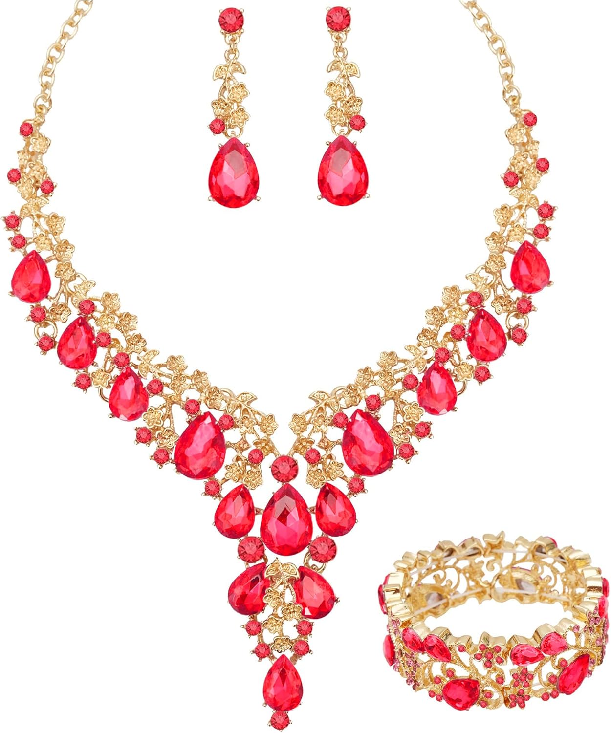 CSY Elegant Crystal Costume Jewelry Sets Flower Nigeria Ubuy