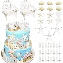 Beach Cake Topper Wedding Cake Topper Wooden Adirondack Miniature Beach Chair Mini Doll Furniture Top Decoration for Dollhouse Wedding Anniversary Beach Theme Cake Decoration
