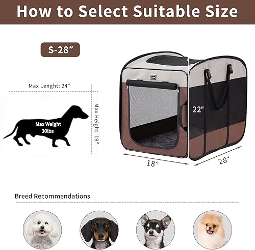 Miniatura 6 de DONORO Perreras y jaulas para perros medianos, jaula portátil desplegable para mascotas de interior con marco de alambre resistente, jaula de viaje
