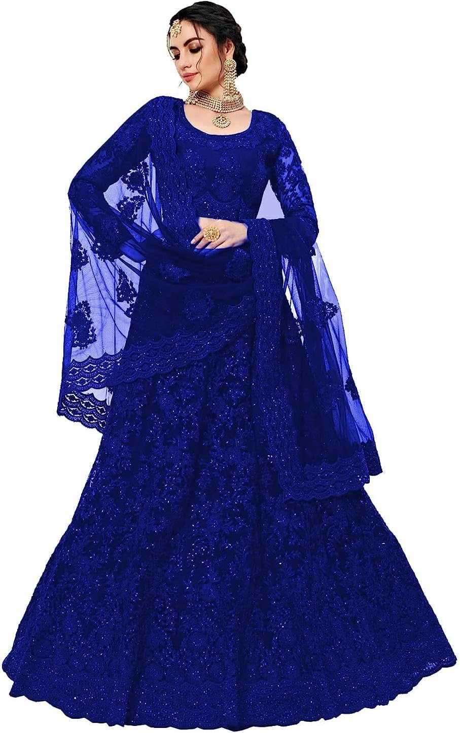 Embroidered Semi Stitched Lehenga Choli