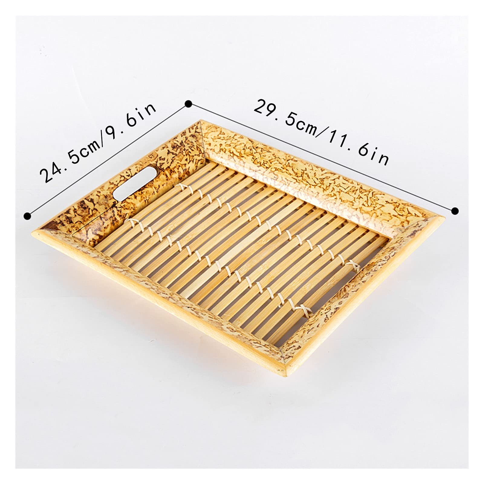 Plateau，Plateau de Service Plateau de service de service en bambou rectangle plateau en bois, plateaux pour manger du petit-déjeuner fête cuisine thé maison décor de plateaux de service pour Café, Thé