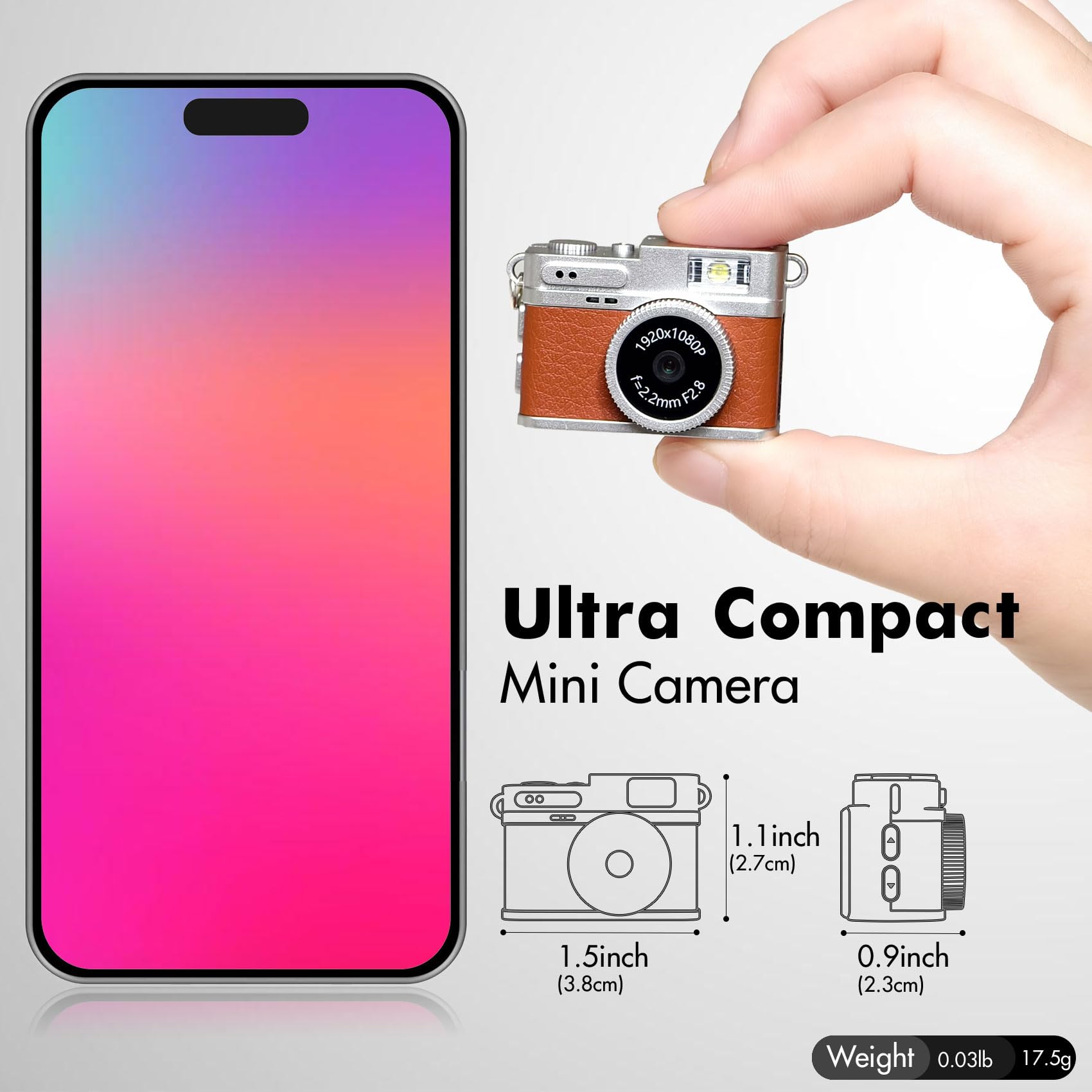 Amazon.co.jp: ミニレトロカメラ、1080Pキーチェーンカメラ