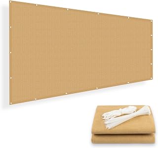 SUNNYGUARD Shade Cloth 95% UV Block - 4/6/8/10/12 FT Grommeted Sun Shade Tarp for Pergola, Patio, Garden, Pool - Sand