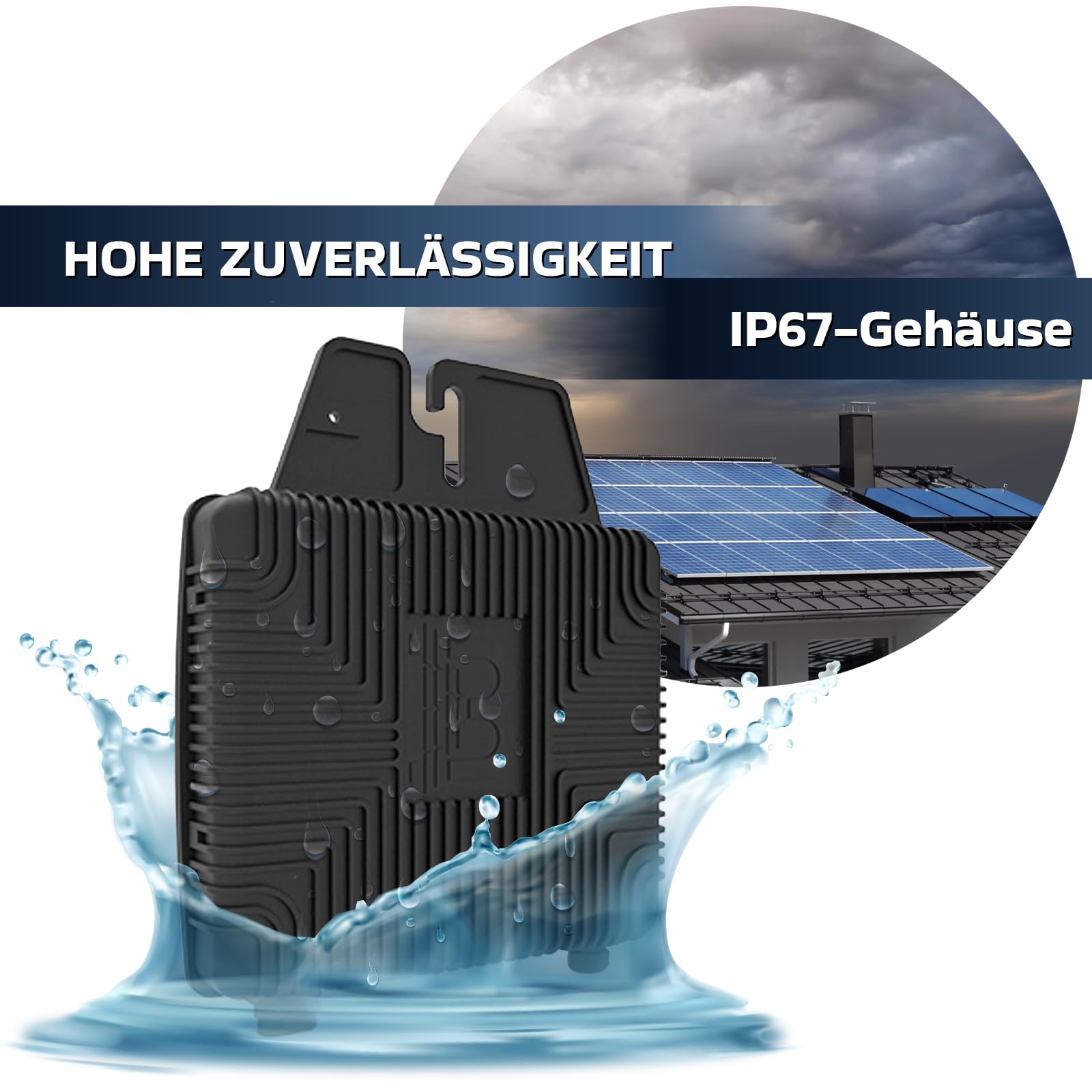 BENY BYM600 600 W Micro-Wechselrichter für Solarmodule, Microinverter Inverter für Mini-PV Plug & Play Balkonkraftwerk, Mikrowechselrichter, Solar