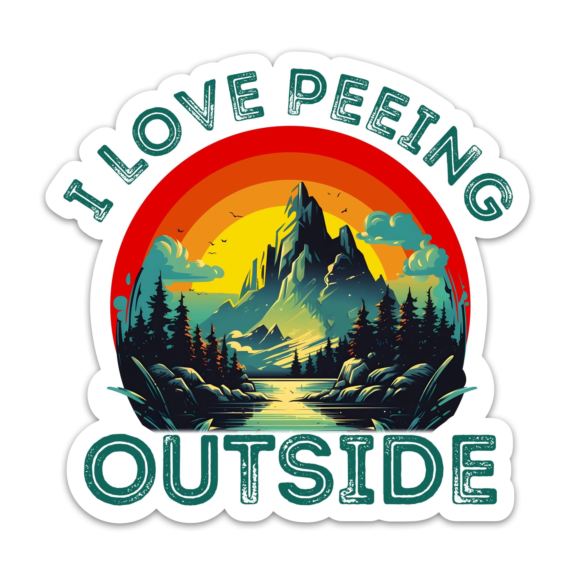 CLOUDSYDE I Love Peeing Outside Sticker, Funny Camping Hiking Campfire Stickers Adventure Outdoor Camper Waterproof Vinyl Decals for Laptop Tumbler