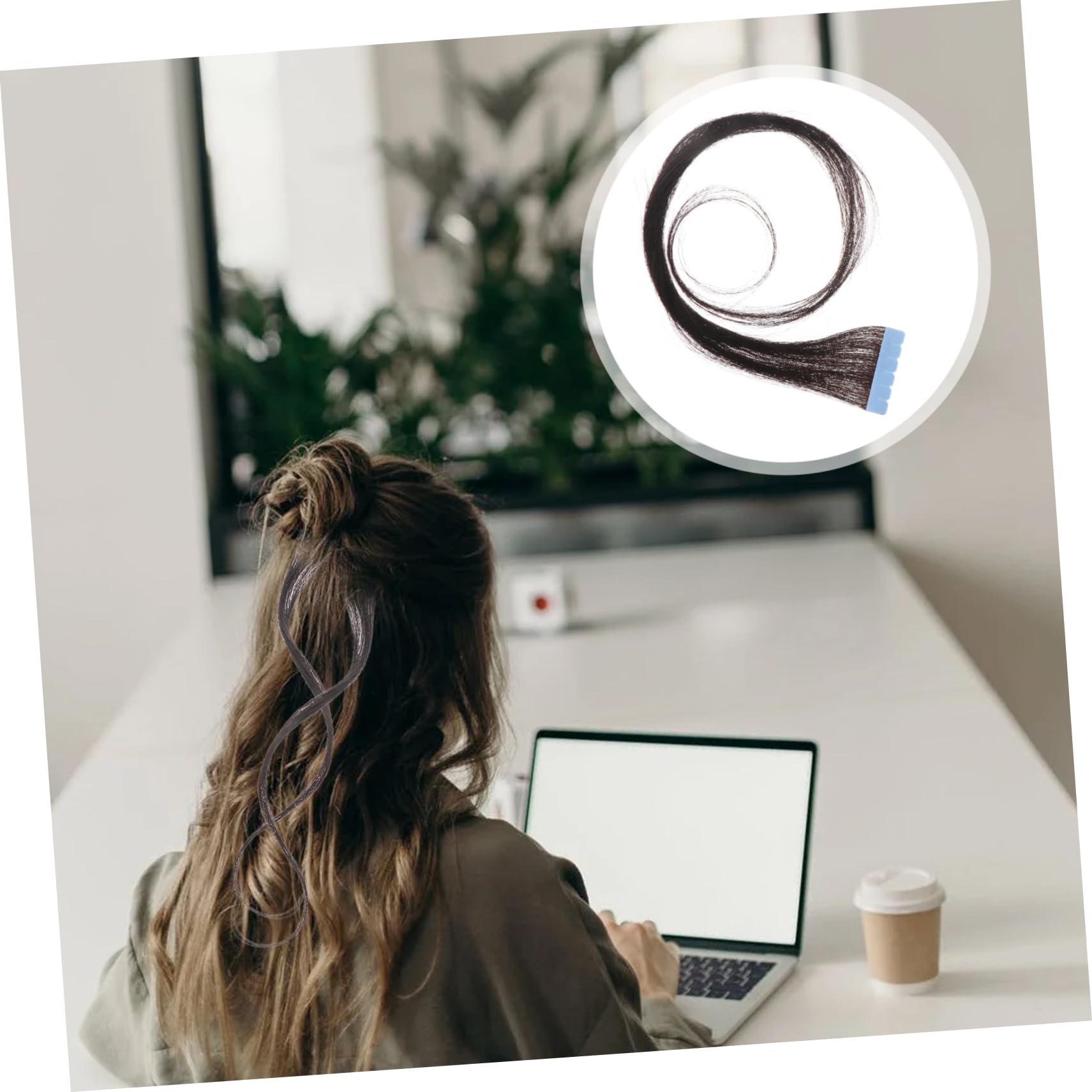 AUTSUPPL Tape in Human Hair Extensions for Women Black Color for Daily Use Glamorous Looks Adds