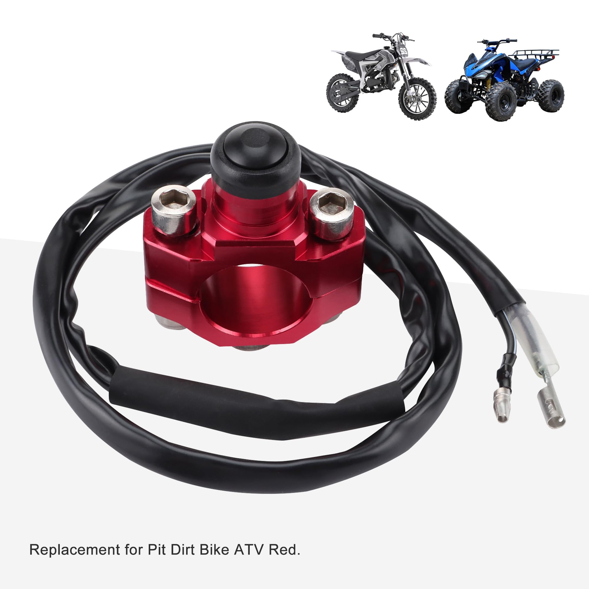 GOOFIT 7/8"22mm Manubrio 2 fili CNC Kill Stop Switch sostituzione per YZ250 YZ450 WR250 WR450 ATV Scooter Quad Moped Dirt Bike Rosso