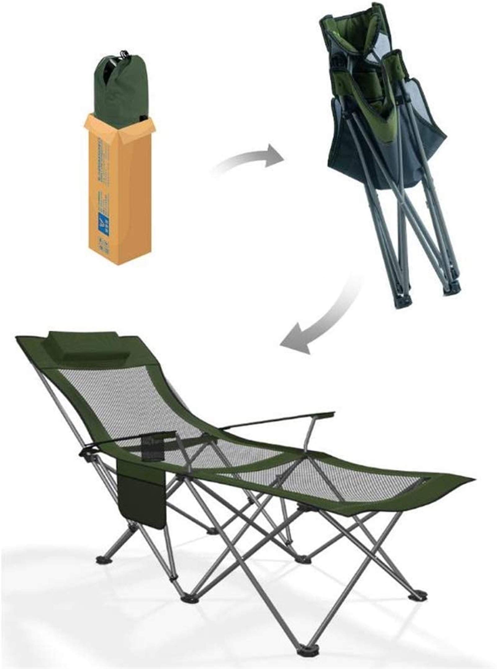 Lekkie składane krzesło kempingowe, rozkładane krzesło wypoczynkowe, z regulowanym oparciem, plaża, kemping, ogród, składane do łatwego przechowywania 175 x 58 x 70 cm (kolor: C) (kolor: E) (D) (E)