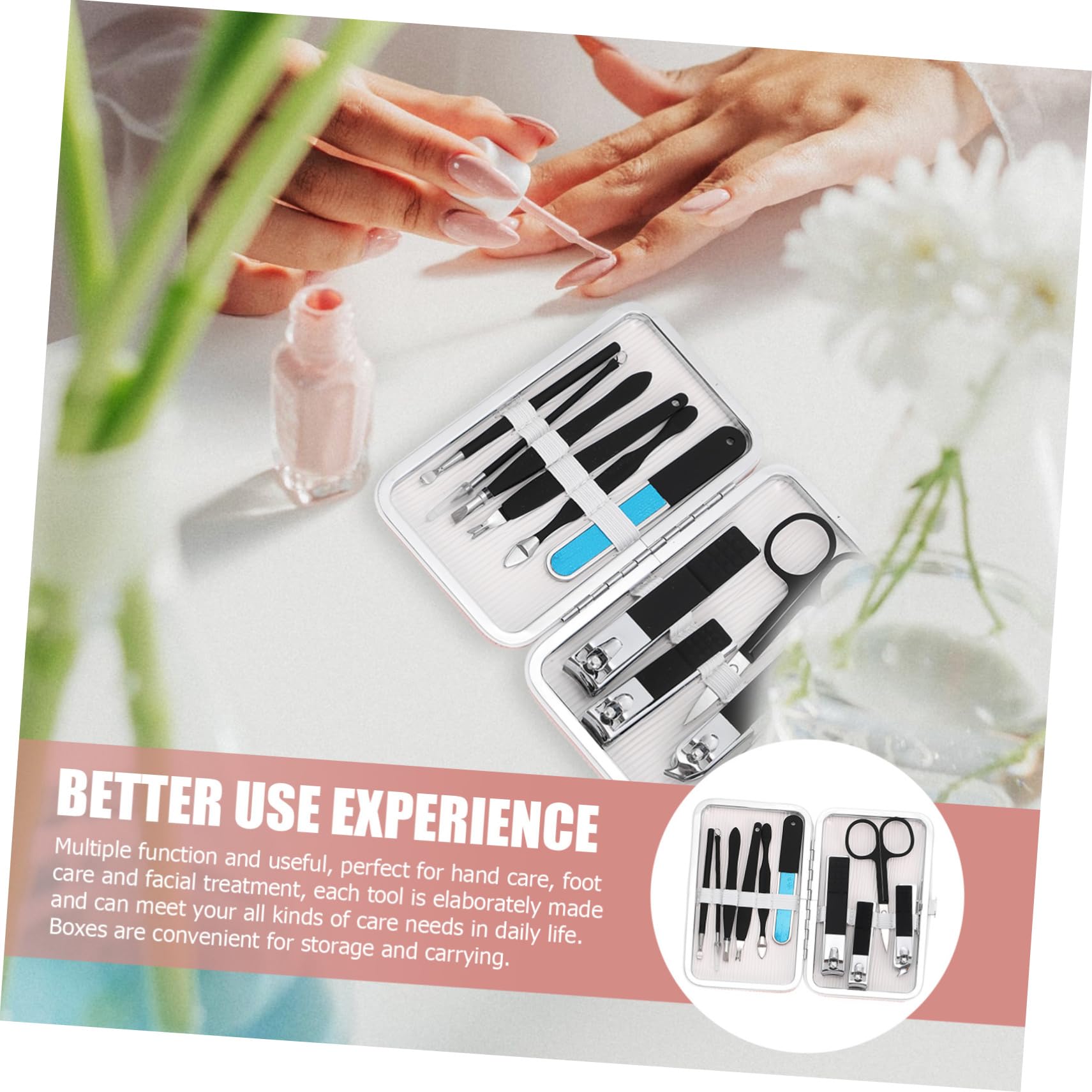 SHERCHPRY Kit Tagliaunghie Da Donna Per Manicure e Pedicure Strumenti Professionali Tagliaunghie Per Cura Delle Unghie Per Viaggi e Uso Quotidiano