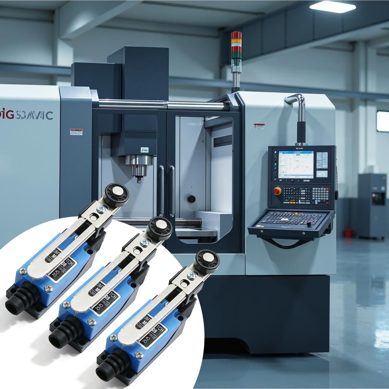 8pcs Interrupteur De Fin De Course, Levier De Rouleau Réglable, Switch Roller Levie, Me-8108, Nc-No, Interrupteur À Bascule, Interrupteur À Bascule Pour Fraise Cnc, Plasma, Bleu