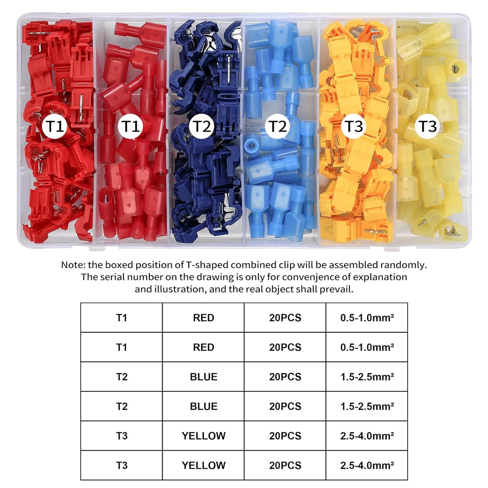 60 Pcs T Tap Electrical Connectors, Wire Quick Splice Connector, Insulated Electrical Wire Connectors - Image 2