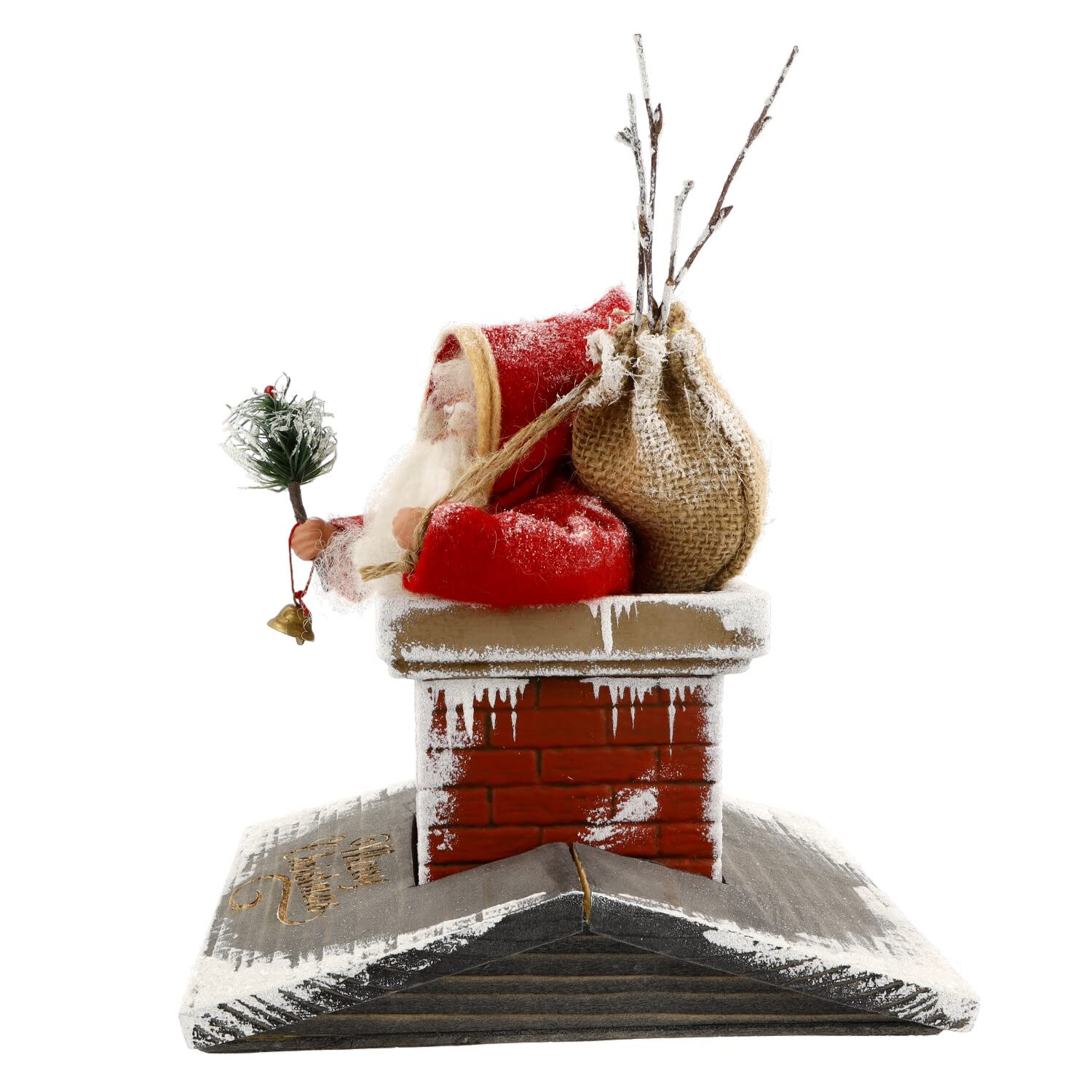 Marolin Weihnachtsmann im Schornstein auf Dach