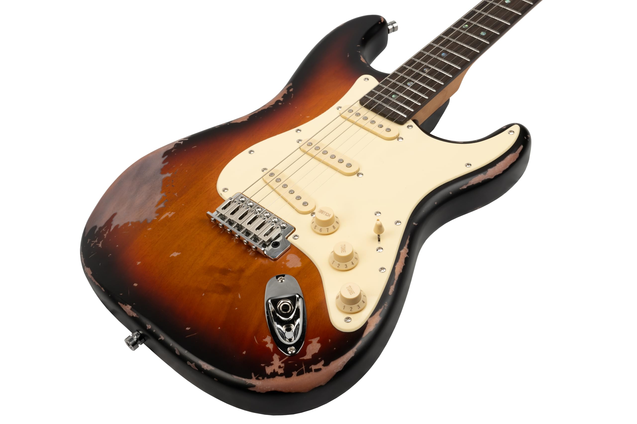Henry's ST-1 Python Strat Guitare électrique - Bleu - Guitare électrique de haute qualité avec corps en paulownia - Manche en érable grillé - Pickup HSS et interrupteur à 5 voies