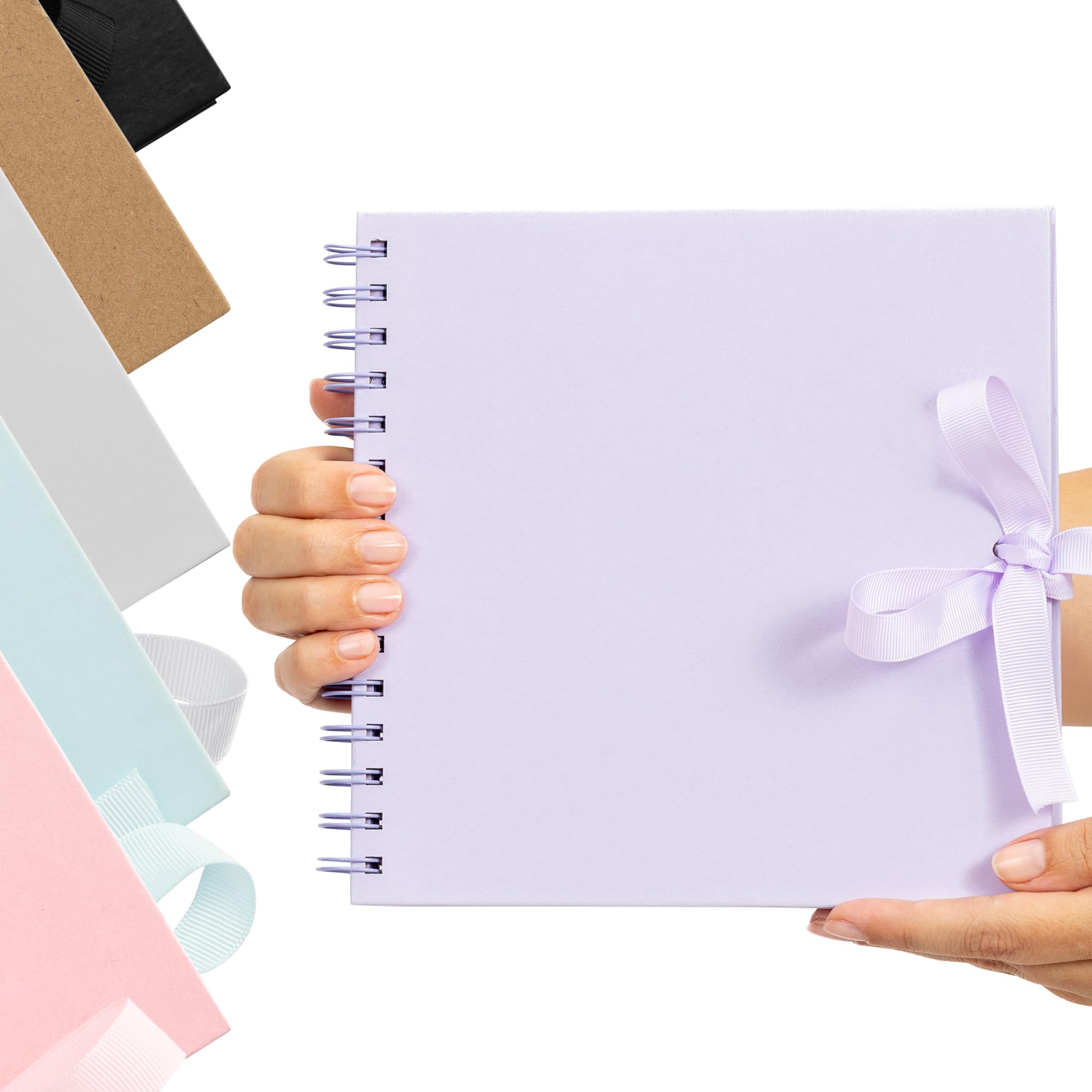Evelay Lilac Scrapbook Photo Album Spiral Bound For Wedding Couple Travel Memory Book With 40 Pages - Medium, 8 X 8" (Lilac)