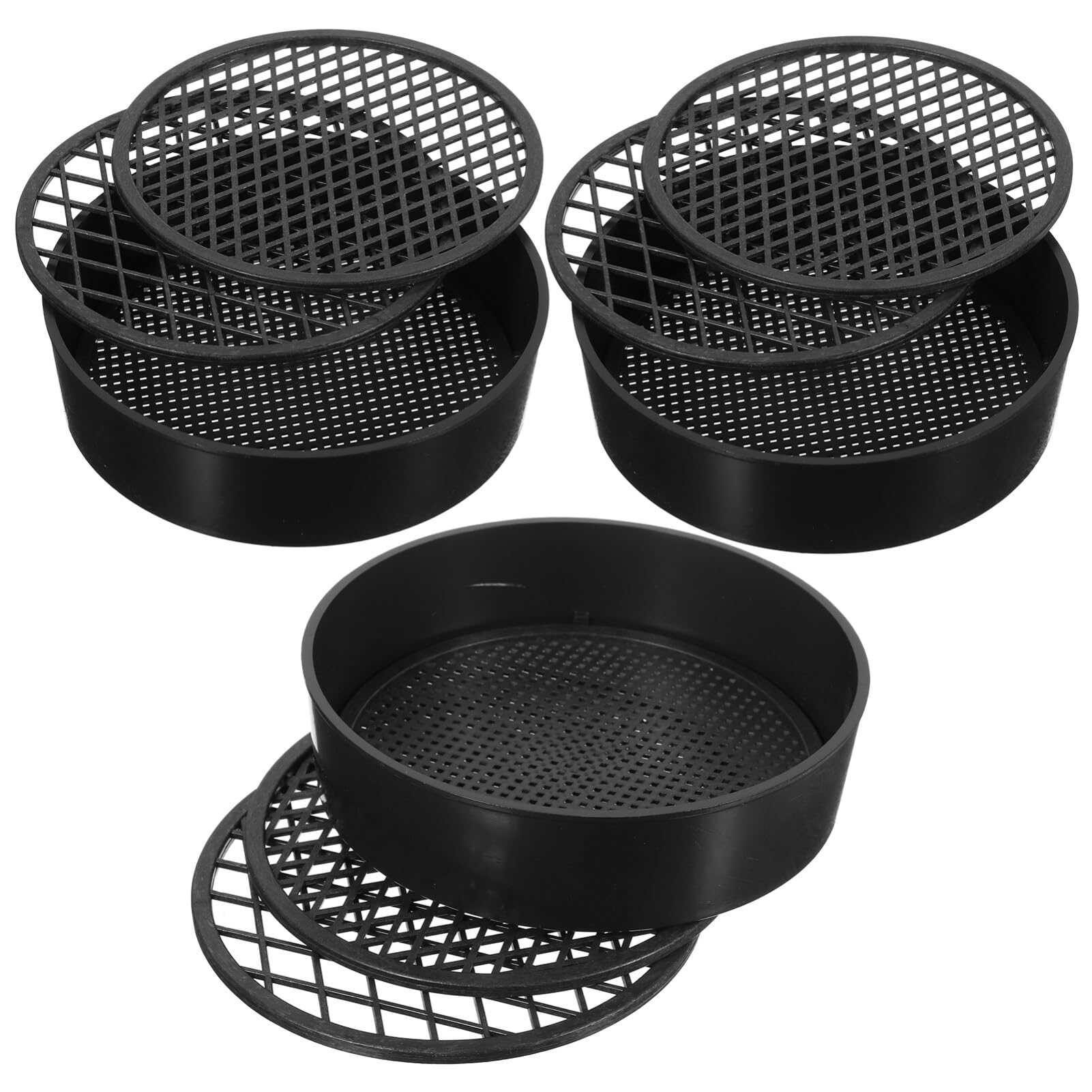 Toddmomy Sand Sifter Set 3Pack: Plastic Soil Classifier with Replaceable Mesh Screens for Gardening & Beach Clean