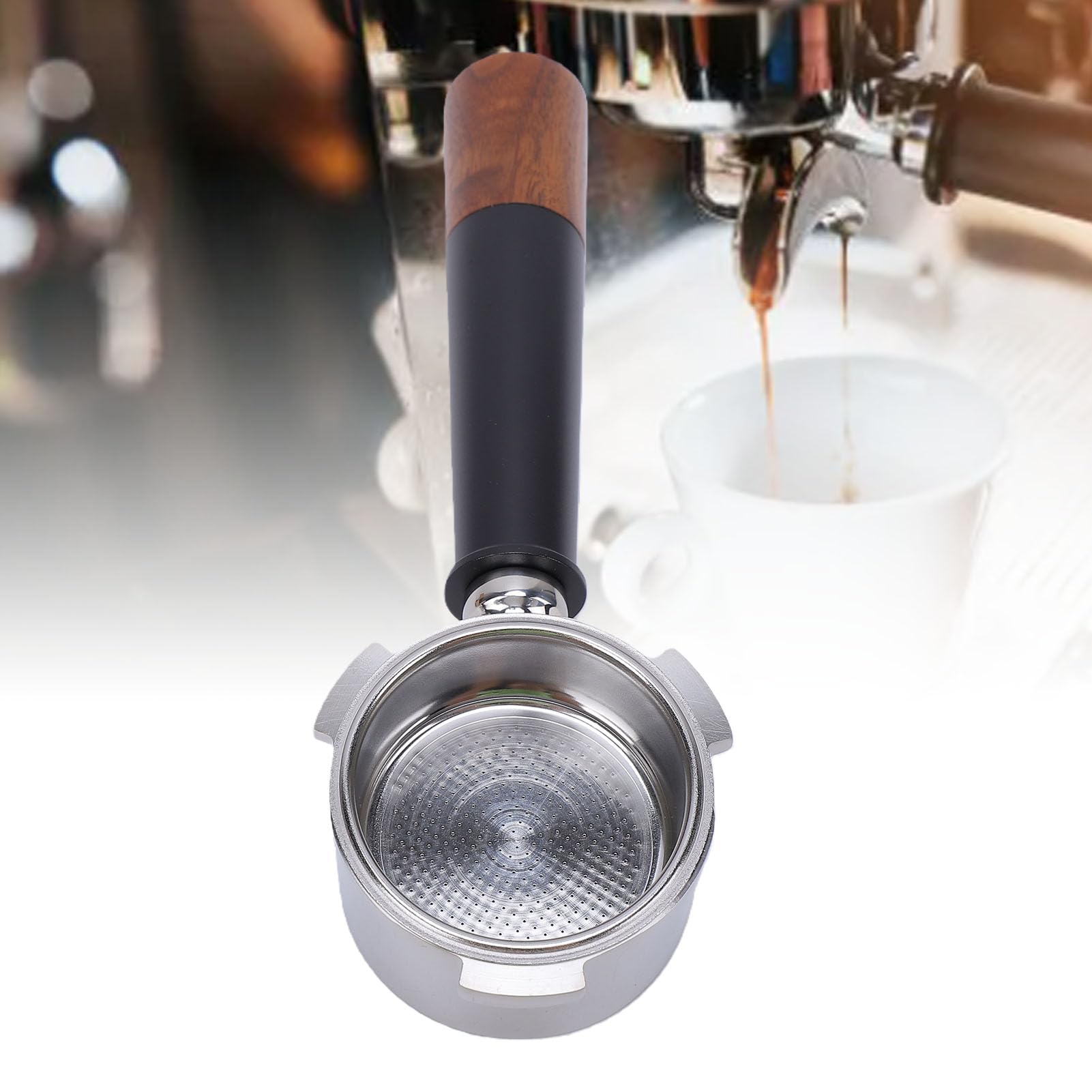 Haofy Portafiltro Senza Fondo 51 Mm, Portafiltro a 3 Alette, per Macchina | Il Portafiltro Mostra i Difetti, Acciaio 304, Manico Solido, EC680/685/ECP3420