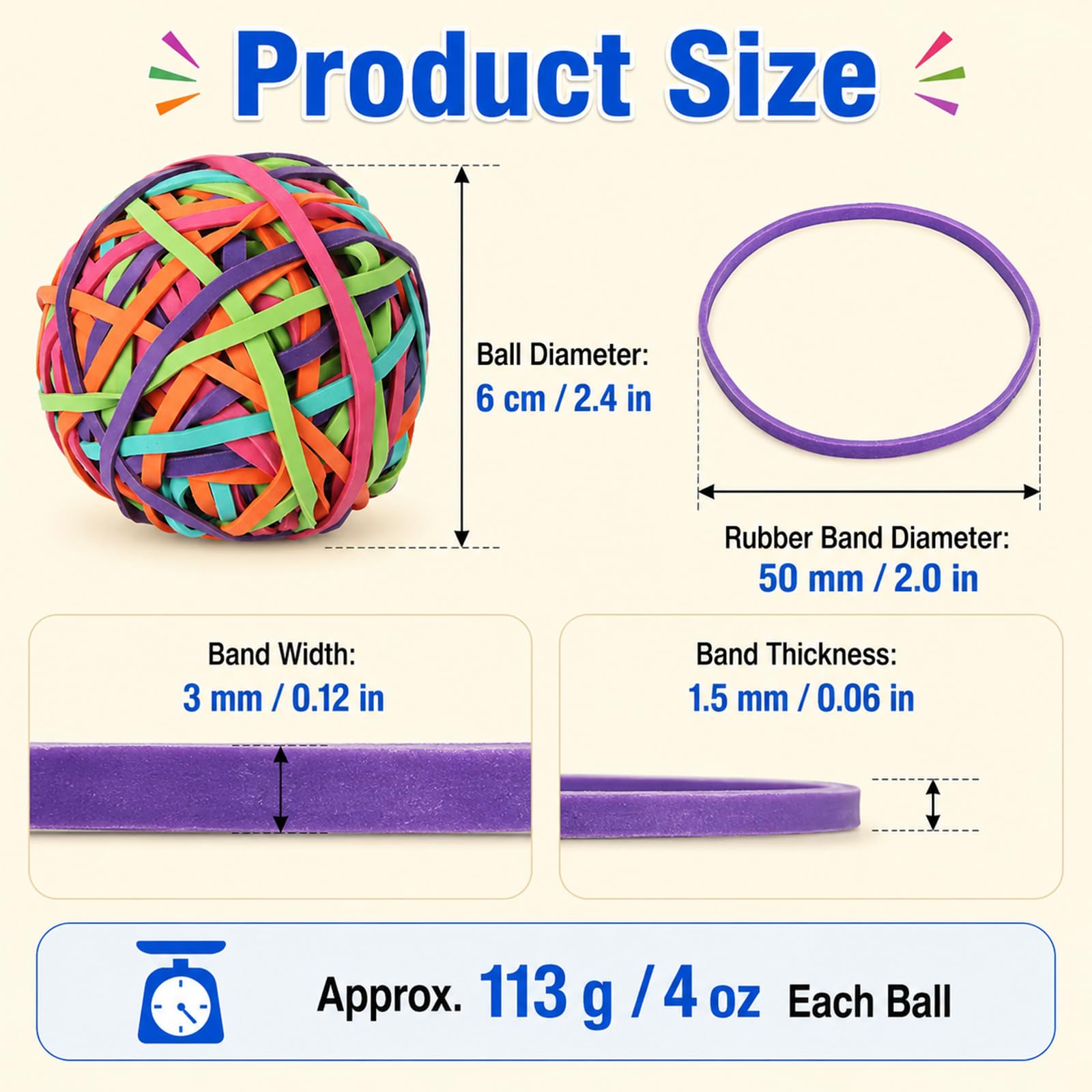 Amazon.co.jp: CYEAH カラフルなゴムバンドボール 10個 アソートカラー