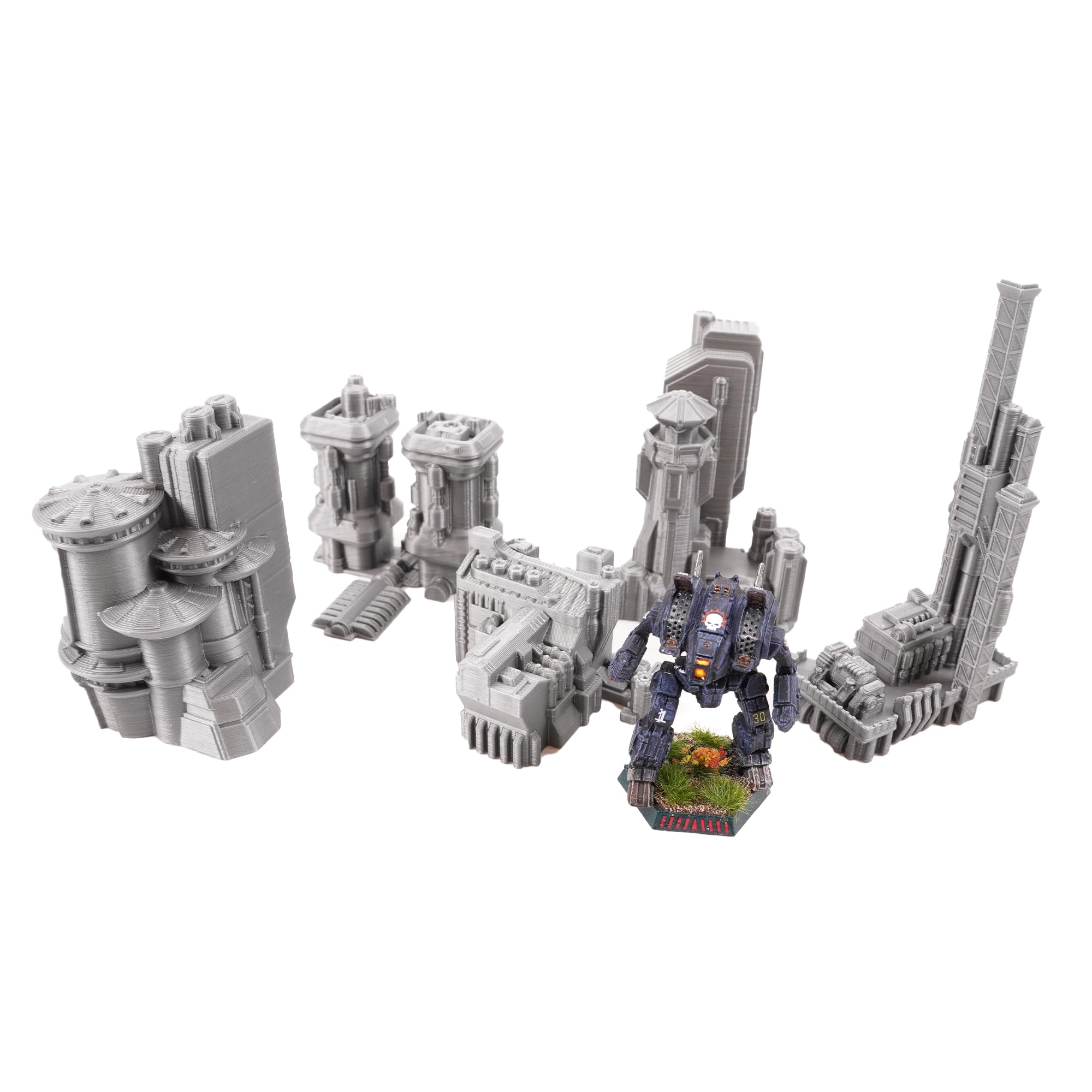 6mm Sci-Fi Cityscape Bundle 1 - Tabletop Terrain For Epic, Battletech, Adeptus Titanicus (Set Of 5 Buildings) - View #11