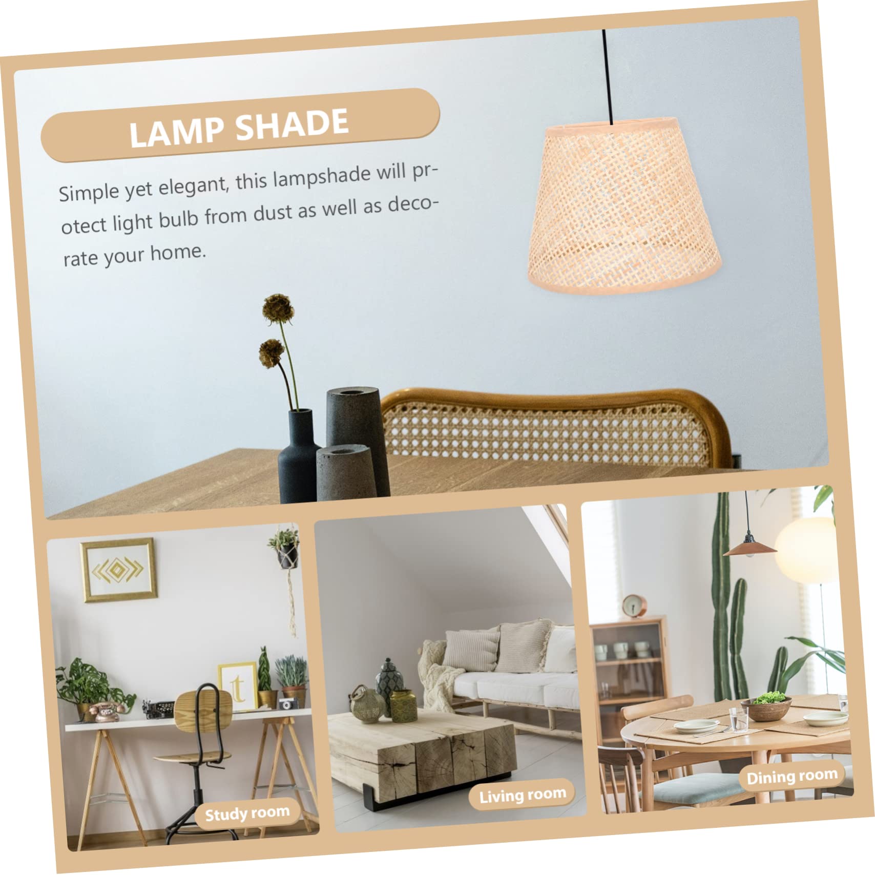 Abat-jour en Rotin Tressé de Rechange pour Lampe de Table