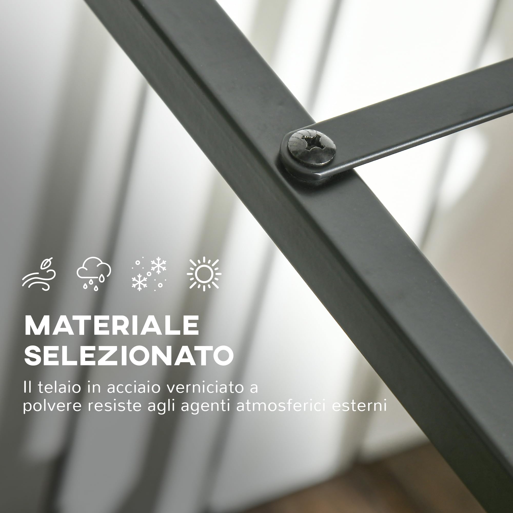 Outsunny Scaffale Portalegna in Acciaio 39x35x76cm Nero