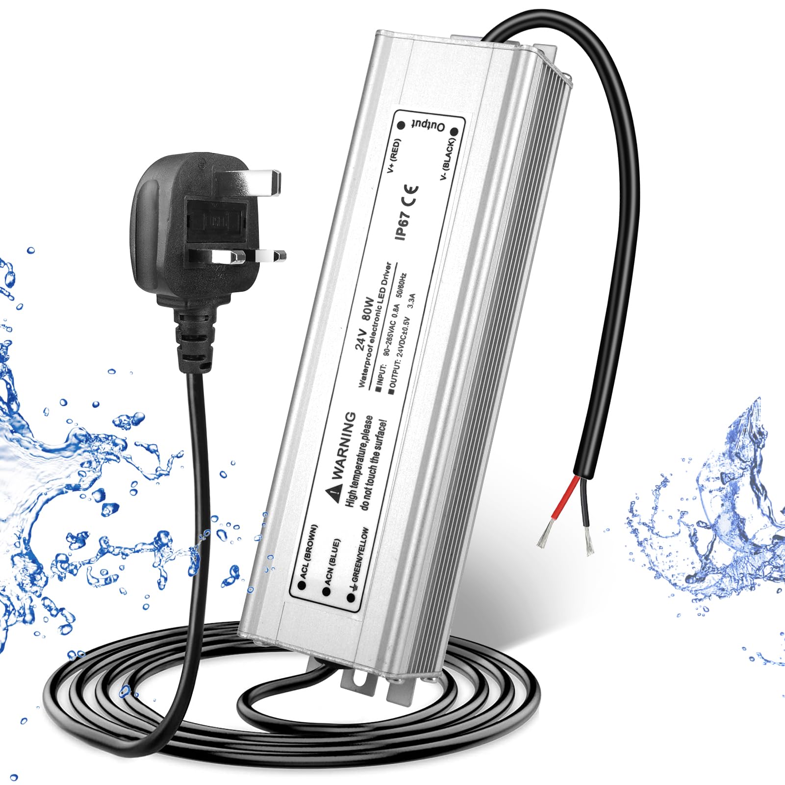 LightingWill 24V 4.16A 100W Power Supply IP67, Outdoor Waterproof LED Driver With Plug, AC 240V to DC 24 Volt Transformer for LED Lighting, CCTV, Computer Project — view 26