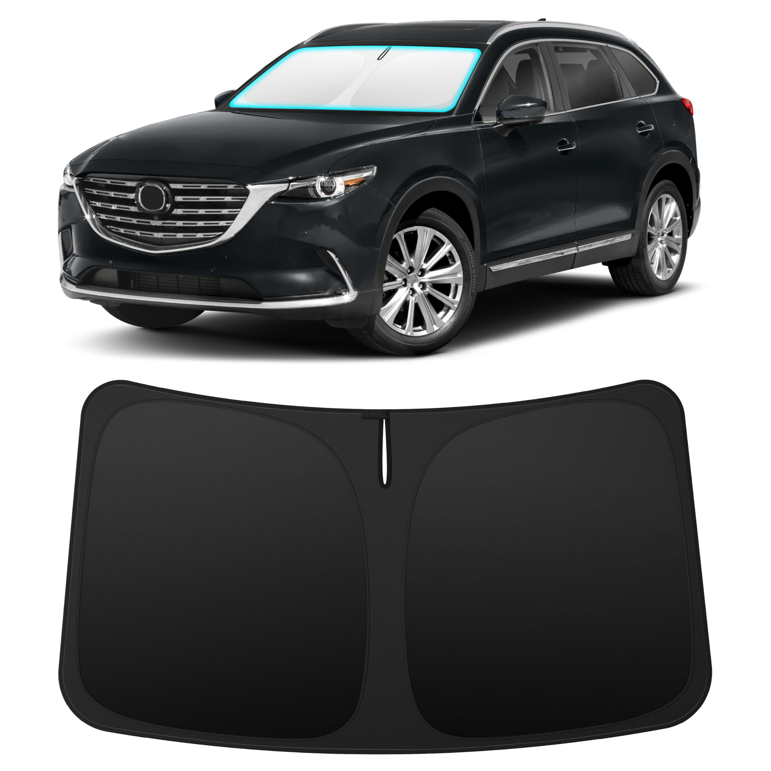 INSAUTO Custom Fit Windshield Sun Shade for Mazda CX9 CX-9 2016-2026