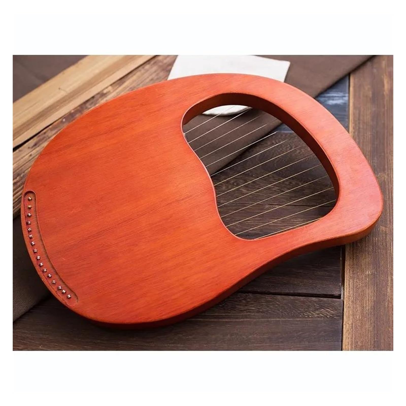 Erwachsene harfe Holz Mahagoni Leier Harfe Mit Tuning-Tool Für Anfänger Musical Instrument 16 Saiten Saiten(Brown)