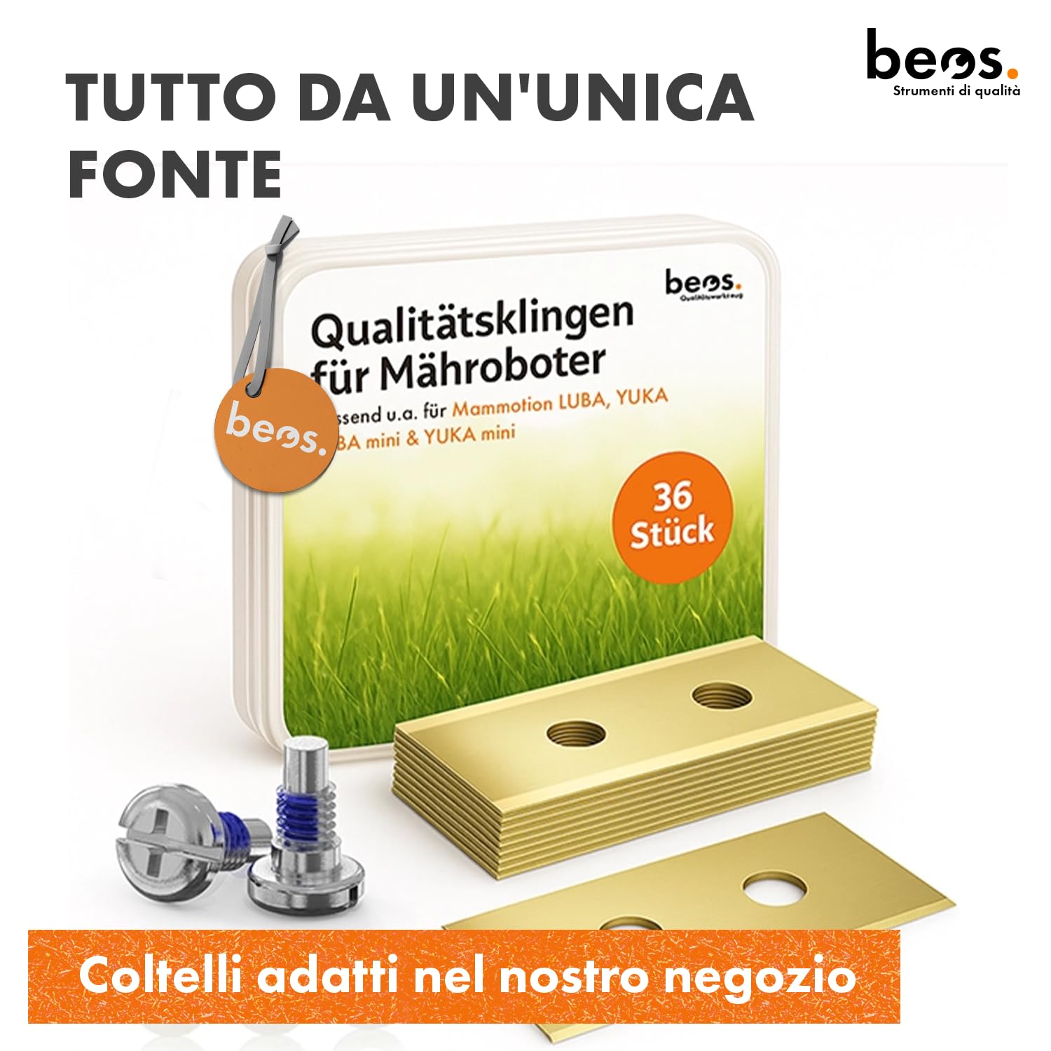 BEOS Dischi di Taglio per Robot Tosaerba Premium – Compatibili con Mammotion LUBA2 AWD (dal 2025 in Poi) – 2 Piatti di Taglio per 8 Lame – Dischi di Taglio rinforzati in Fibra di Vetro – Ø 173 mm -